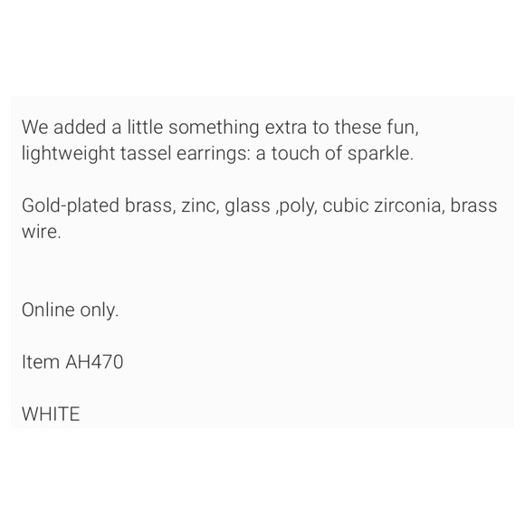 J. Crew Crystal Pave White Tassel Earrings - Picture 7 of 7